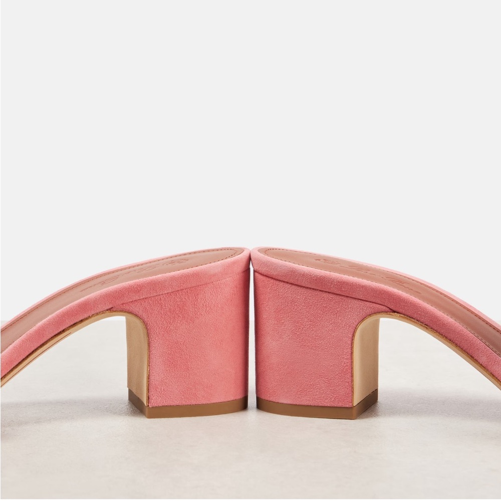 Loro Piana Sumer Charms Sandal Pink Suede Heels - Picture 5 of 13